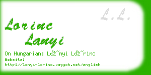 lorinc lanyi business card